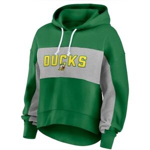 Fanatics Green/Gray Oregon Ducks Fleece Pullover Hoodie Women’s Size XL (NWT)